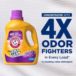 ARM & HAMMER Plus OxiClean with Odor Blasters Liquid Detergent, Fresh Burst, 96.2 fl oz, 74 Loads - Thumbnail 4
