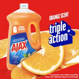 (2 pack) Ajax Ultra Liquid Dish Soap Orange Scent, Triple Action, 90 fl oz Bottle - Thumbnail 3