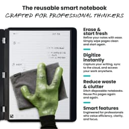Rocketbook Smart Reusable Pro Notebook - Work and Business - Executive Size Navy Blue - Thumbnail 4