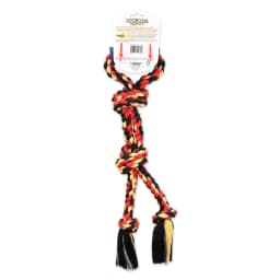 Mammoth Flossy Chews Cottonblend Twin Tug with Rubber Handle Rope Dog Toy, Medium, 20", Assorted Colors - Thumbnail 3