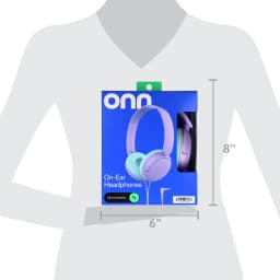 onn On-Ear Headphones with 3.5 mm Connector, Purple - Thumbnail 5