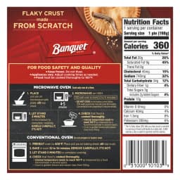 Banquet Turkey Pot Pie, 10g Protein, Frozen Meal, 7 oz - Thumbnail 8