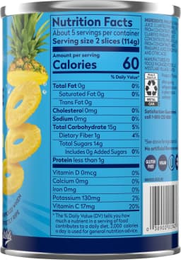 (8 pack) Dole Pineapple Slices in 100% Pineapple Juice, 20 oz Can - Thumbnail 9