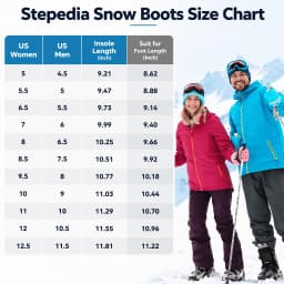 Stepedia Winter Snow Boots Warm Faux Fur Lined Mid Calf Waterproof Shoes for Men, Black - Thumbnail 4
