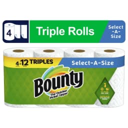 Bounty Paper Towels Select-a-Size, 4 Triple Rolls - Thumbnail 1