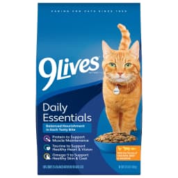 9Lives Daily Essentials Dry Cat Food with Chicken, Beef & Salmon Flavors, 3.15 lb. Bag - Thumbnail 1