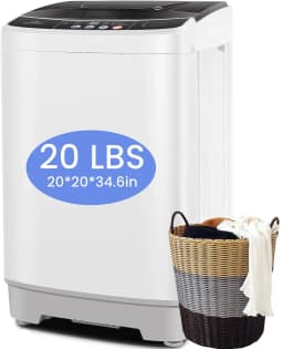 Veeboto Portable Washing Machine, Upgrade 20LBS Large Capacity Full Automatic Washing Machine, 2.8 Cu.ft Laundry Machine with 10 Programs and 8 Water - Thumbnail 1