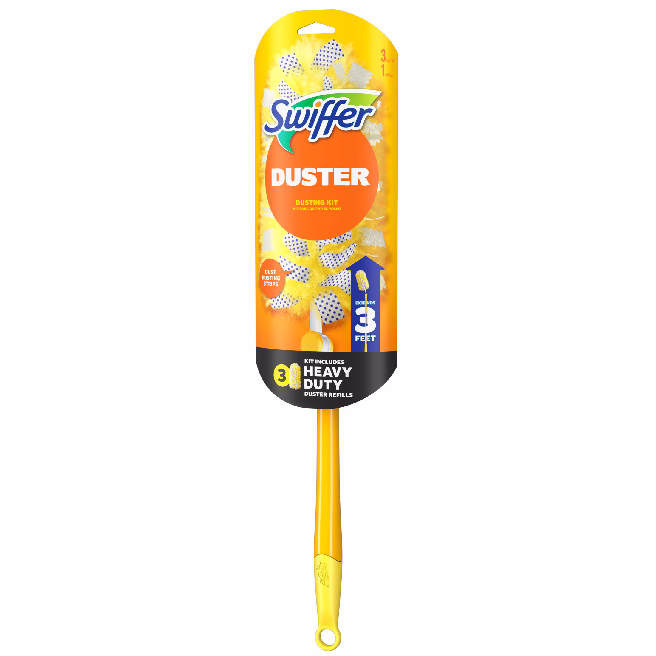 Swiffer Heavy Duty 3 ft Extendable Duster Kit with Refills, Unscented, 1 Handle + 3 Refills - Thumbnail 14