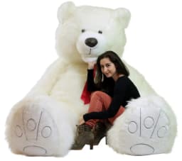 American Made 9 Foot Giant Teddy Bear Soft 108 Inches Enormous Huge Stuffed Animal White Made in USA - Thumbnail 6