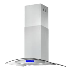 Cosmo 4 Piece Kitchen Appliance Packages with 36" Freestanding 220/240V Dual Fuel Range 36" Island Range Hood 24" Built-in Integrated Dishwasher - Thumbnail 3