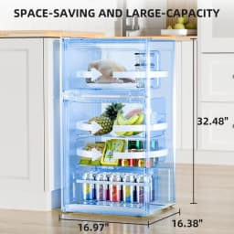 FREE VILLAGE 2.45 Cu.Ft Mini Fridge with Freezer,Compact Mini Refrigerator with Double 2 Door,Adjustable Temperature,Full Size - Thumbnail 4