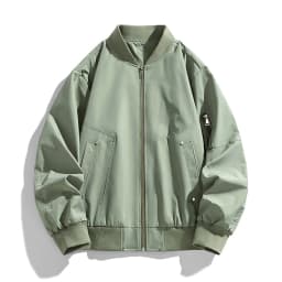 Maoxin Mens Jacket Men's Casual Loose Fitting Long Sleeved Hooded Jacket Long Sleeve Hoodless Faux Leather Outwear Jackets Plus Size Jackets for Men Green 7XL - Thumbnail 1