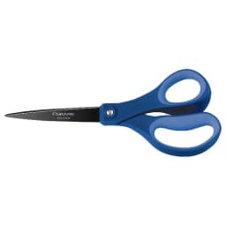 Fiskars Everyday Non-stick Steel Pointed Scissors, 4" Blades, Blue & Black, Ergonomic Softgrip Handles, Crafting Tape Scissors - Thumbnail 2