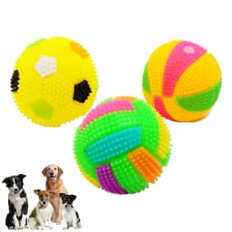 Walbest Light Up Dog Balls Glowing Elastic Balls LED Flashing Spike Pet Balls Molar Ball Pet Light Color Balls Interactive Pet Toys for Cats Dogs - Thumbnail 1