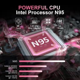15.6" Laptop,Intel N95,8GB RAM,512GB SSD,Windows 11 Pro Work Computer,Fingerprint Reader,Backlit Keyboard,Rose - Thumbnail 4