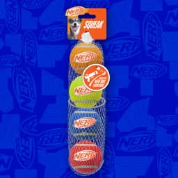 Nerf Dog 2.5 inch Squeak Tennis Ball Toy - 4 Pack - Thumbnail 4