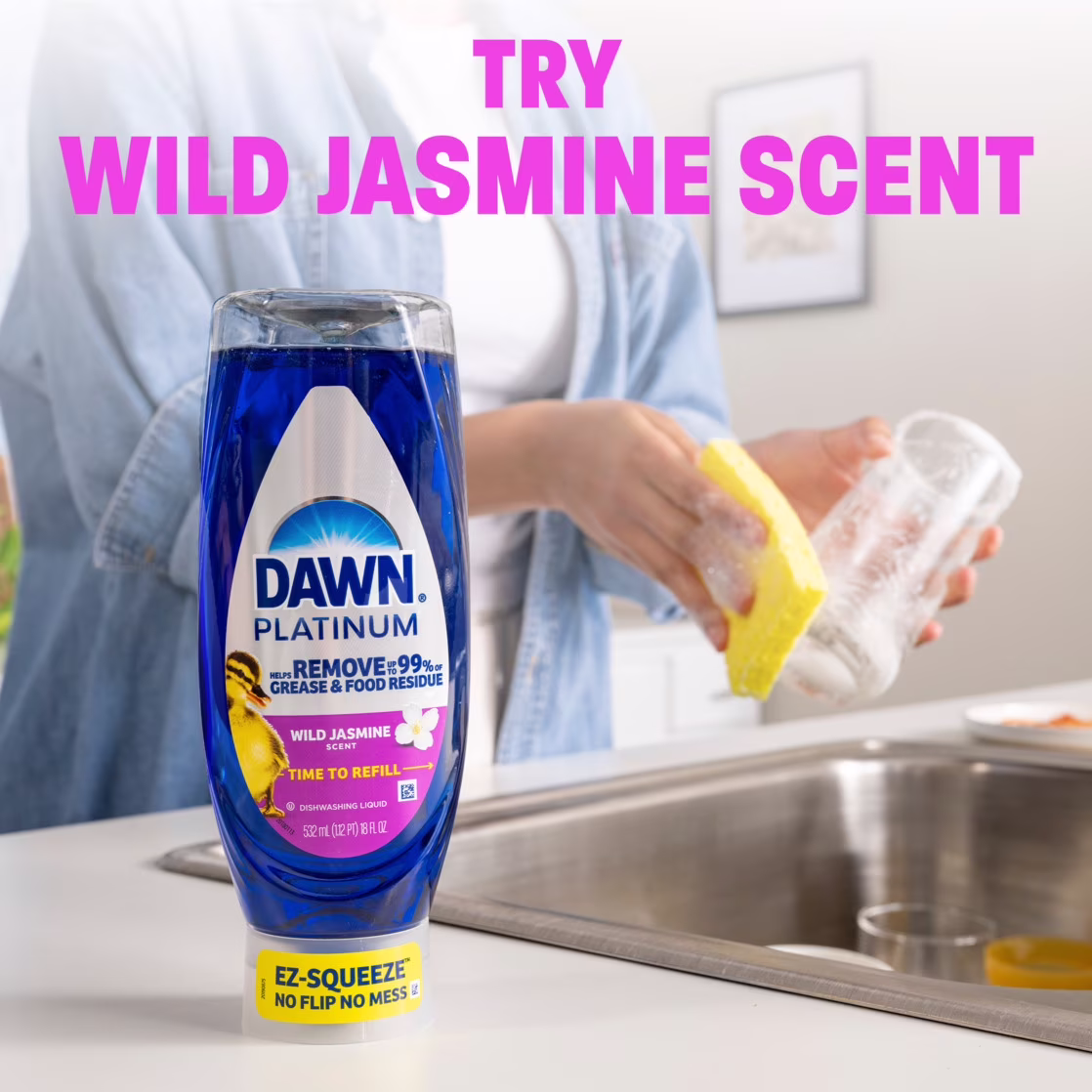 Dawn Platinum EZ Squueze Dish Soap Wild Jasmine - Thumbnail 5