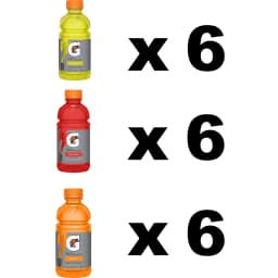 Gatorade Sports Drinks, Lemon Lime/Orange/Fruit Punch Variety Pack, 12 fl oz, 18 Count Bottles - Thumbnail 3
