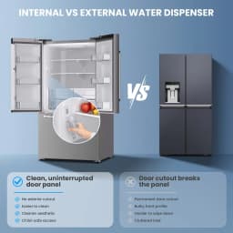 ICYBER BOOM 27.4 cu ft French Door Refrigerator, Bar Handle, Stainless Steel, Auto Defrost, Ice Maker & Water Filter, Dual Zone, Energy Efficient - Thumbnail 4