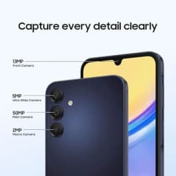 Samsung Galaxy A15 5G A Series 64GB Unlocked Android Cell Phone with 50MP Camera, Blue Black - Thumbnail 4
