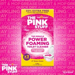The Pink Stuff Miracle Power Foaming Toilet Cleaner, Self-Activating Formula, Stain Remover, 3 Treatments, 10.5 oz - Thumbnail 8