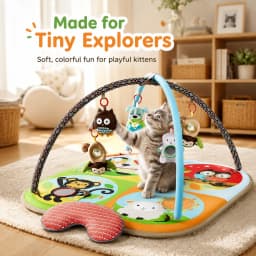 Soft Padded Activity Play Gym Mat with Hanging Toys for Puppies and Small Dogs - Thumbnail 5