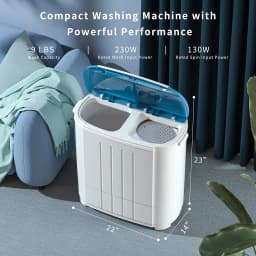 Auertech Portable Washer 14lbs Mini Twin Tub Compact Semi-Automatic Washer Spinner Combo, Gravity Drain - Thumbnail 6