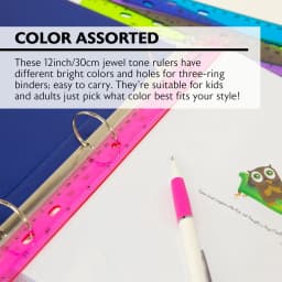 BAZIC Jeweltones Color Plastic Ruler 12" (30cm), School Supplies (4/Pack), 1-Pack - Thumbnail 4