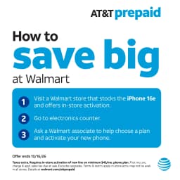 AT&T Apple iPhone 16e, 128GB, Black - Prepaid Smartphone [Locked to AT&T] - Thumbnail 3