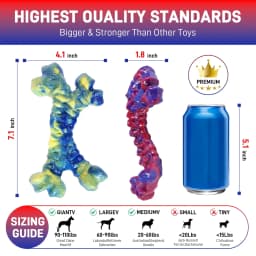 Aelflane 2 Pack Dog Toys for Aggressive Chewers,Dog Chew Toys,Boredom and Stimulating Best Dog Toys for Medium/Large Breed,Tough Almost - Thumbnail 7