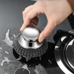 2025 New Stainless Steel Wool Scrubber, Detachable Metal Steel Scrubber Wool Pads Replacement, Heavy Duty Scrubber for Cleaning Dishes, Cast Iron - Thumbnail 5