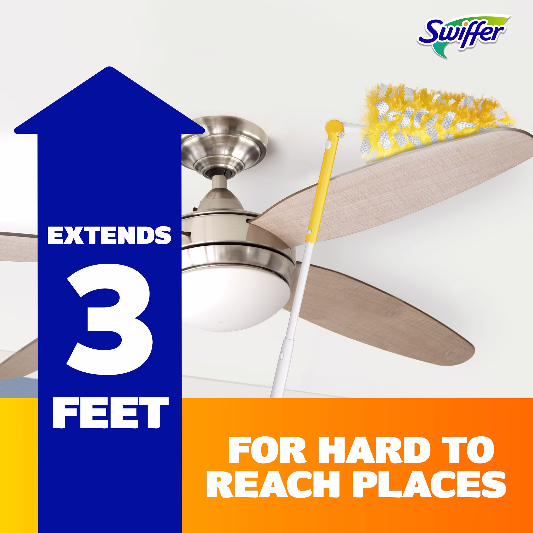 Swiffer Heavy Duty 3 ft Extendable Duster Kit with Refills, Unscented, 1 Handle + 3 Refills - Thumbnail 7