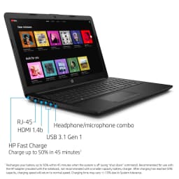 HP 15.6" Laptop, AMD Ryzen 3 2200, 1TB HDD, 4GB SDRAM, Jet Black, 15-DB0066WM - Thumbnail 6