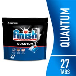 Finish Quantum Dishwasher Pods, No Pre-Rinse Dishwasher Detergent Tabs Soap, Advanced Clean, 27 Count - Thumbnail 1