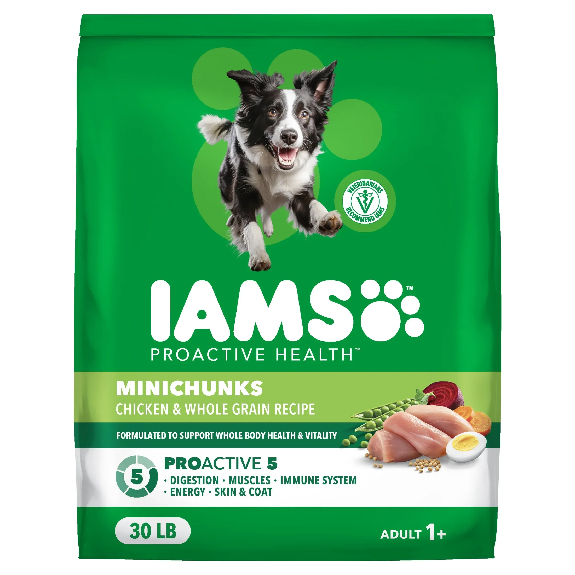 IAMS Proactive Health Minichunks Premium Dry Dog Food, Adult Dog Food Dry Recipe, 30 lb. Bag