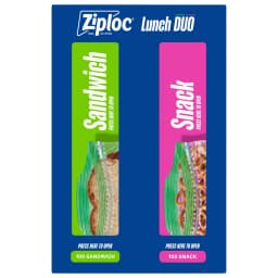 Ziploc® Brand Lunch Duo Variety Pack with EasyGuide™ Texture, Grip 'n Seal Technology™, 200 Count - Thumbnail 1
