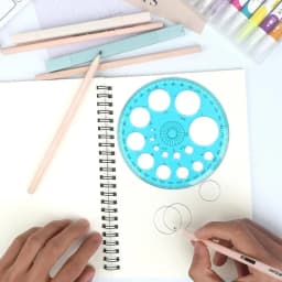 Circle Template Round Stencil Ruler, Multi-Size Plastic Circle Drawing Template, Professional Geometric Circle Drafting Tool for Student Design - Thumbnail 5