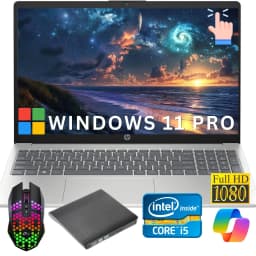 HP 15.6 inch Windows 11 Pro Full HD Laptop Intel Core i5-1334U 32GB RAM 1TB SSD Natural Silver/Gift Set - Thumbnail 1
