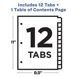 Avery Ready Index 12 Tab Dividers, Customizable TOC, 1 Set (11141) - Thumbnail 4