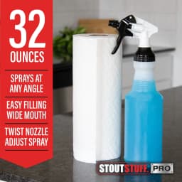 Stout Stuff Plastic Wide Mouth Empty Spray Bottle, Holds 32oz - Thumbnail 5