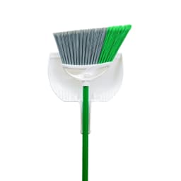 Libman Precision Angle Broom With Dustpan, Green White, Recycled Plastic Fibers - Thumbnail 4