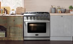 Cosmo 5 Piece Kitchen Appliance Package with 36" Freestanding Gas Range 36" Island Range Hood 24" Built-in Fully Integrated Dishwasher French Door - Thumbnail 7