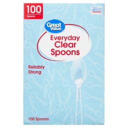 Great Value Everyday Clear Plastic Spoons, 100 Count - Thumbnail 2