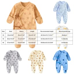 Newborn Newborn Baby Girl Clothes Infant Girl Print Long Pant Set Clothes Preemie Newborn Photography Dark Blue - Thumbnail 4