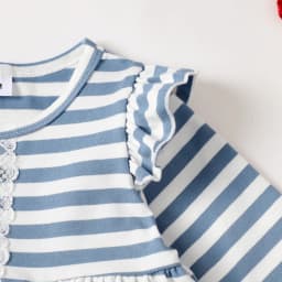 9 Months Baby Girls Clothes 12 Months Girls 2PCS Outfits Set Infant Girls Long Sleeve Stripe Top Pants Set Blue - Thumbnail 6