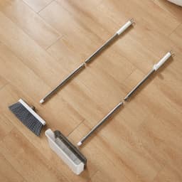 Broom with Dustpan Combo Set 54" Long Handle Adjustable Length Stainless Steel Broomstick Standing Dust Pan and Broom Set for Office Home Kitchen - Thumbnail 9