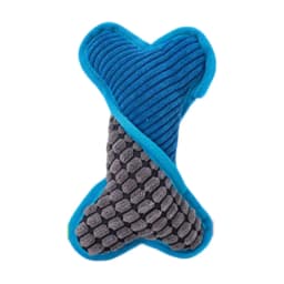 Plush Squeaky Bone Dog Toy with Corn Fiber Edge, Durable Chew Toy for Relaxation, Interactive Boredom Relief Companion(Blue) - Thumbnail 1
