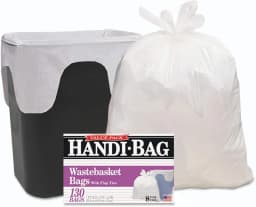 Handi-Bag Handi-Bag Super Value Pack, 8gal, 0.6mil, 22 x 24, White, 130/Box - Thumbnail 3