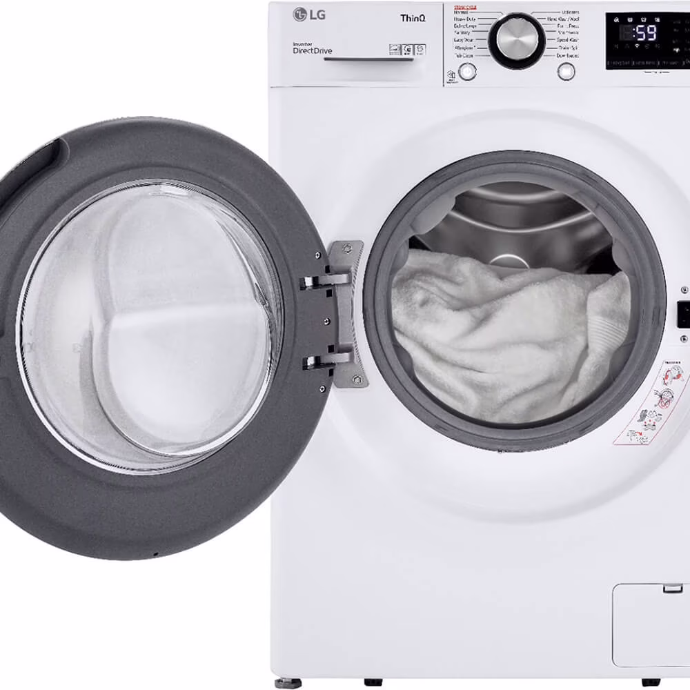 LG WM1455HWA 2.4 Cu. Ft. HE Stackable Front Load Washer with Steam Wash - White - Thumbnail 2