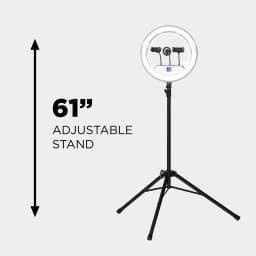 Vivitar Creator Series 18" RGB Foldable Ring Light with Stand, MagSafe-Compatible Phone Mount, Dual USB Charging, Wireless Remote, Adjustable Tripod - Thumbnail 12